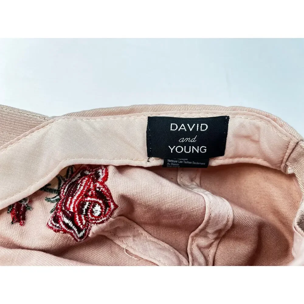 David and Young Pink Denim Rose Baseball Cap One Size Adjustable Pre-owned